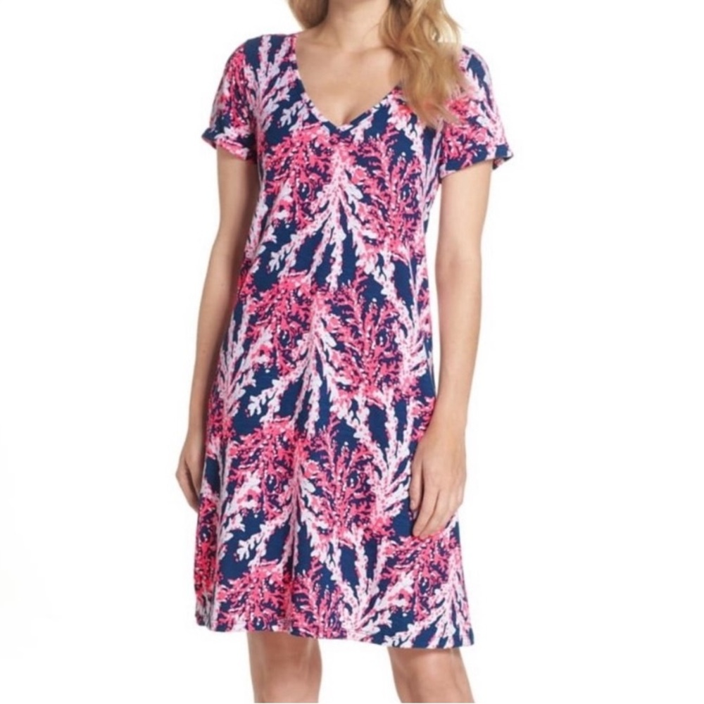 Lilly Pulitzer Jessica Short Sleeve Dress Beyond the Sea Nauti Navy Size XS